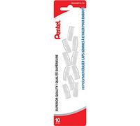 Pentel Borradores de tapa blanca de alto polímero, paquete de 10 (ZEH02BP10)