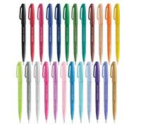 Pentel Brush Rotuladores SES15C con punta de fibra de tipo pincel, juego de 24 rotuladores