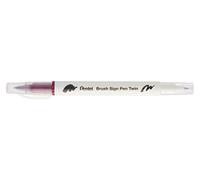 Pentel Brush Sign Pen Twin SESW30C-T128E- Rotulador de punta (2 puntas, color rojo oscuro (1 unidad)