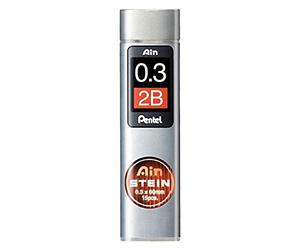 Pentel C273-2BO Ain Stein - Recambio de minas finas, 2B, grosor de trazo de 0,3 mm, 15 minas