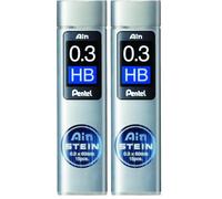Pentel C273-HB - Minas Ain Stein 0,3mm HB, Negro (Paquete de 2)