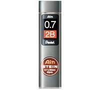 Pentel Recambio de minas para portaminas C277-2BO 0,7 mm 2B Negro
