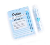 Pentel Clic Eraser ZE81 - Bolígrafo de goma rectangular recargable, cuerpo azul cielo transparente, 12 unidades