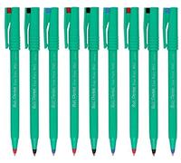 Pentel Colores Surtidos Paquete R50 Punta Redonda Bolígrafo Rotuladores Finos 0.8mm Acolchados Punta de Pluma 0.4mm Anchura Línea 77% Reciclada (3 Of Cada Color - Negro Azul Rojo - 9 Plumas)