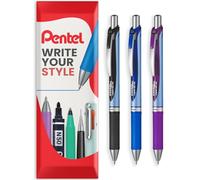 Pentel Energel BLN75 - Bolígrafo retráctil de tinta de gel, 0,5 mm, 54% reciclado (paquete de 3 unidades)