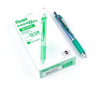 Pentel - EnerGel Deluxe RTX - Bolígrafo retráctil de gel líquido, color verde 0.5mm Needle