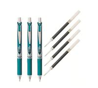 Pentel EnerGel Deluxe RTX Gel líquido pluma de tinta Kit, 3 unidades con 4 recargas (rosa - Bolígrafo con punta de bola (punta de 0,7 mm)