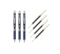 Pentel EnerGel Deluxe RTX Gel líquido pluma de tinta Kit, 3 unidades con 4 recargas (rosa - Bolígrafo con punta de bola (punta de 0,7 mm)