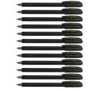 Pentel EnerGel Flash Bolígrafo de gel líquido (0,7 mm), línea media, punta de metal, tinta negra, 12 unidades (BL417-A)