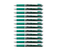 Pentel EnerGel - Lote de 12 bolígrafos de tinta gel retráctil, 1 mm, color verde