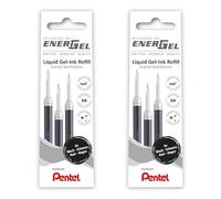 Pentel Energel LR7 - Recambio de punta de metal (0,7 mm, compatible con Energel Xm, BL77/BL57/BL37-2 x 3-6 recambios), tinta negra