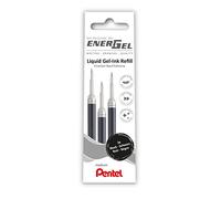 Pentel EnerGel LR7 - Recambio para bolígrafo de gel (0,7 mm, 3 unidades), color negro