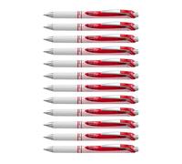 Pentel EnerGel Pearl Deluxe retráctil Liquid bolígrafos de tinta de gel, 0,7 mm punto, tinta roja. (caja de 12)