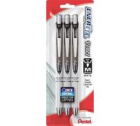 Pentel EnerGel Pearl Deluxe RTX bolígrafo de Gel retráctil, Med. Línea, 3 unidades de tinta negro (bl77wbps3 a)