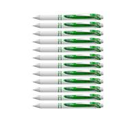 Pentel EnerGel Pearl Retractable Liquid Gel Pen, (0.7 mm) línea de punta de metal, tamaño mediano, tinta verde lima Accent, verde lima, 12 unidades (bl77pw-k)