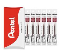 Pentel Energel - Recambio de punta de metal LR7 de 0,7 mm, recambio para bolígrafo BL77/BL57/BL37, paquete de 6, color burdeos
