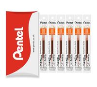 Pentel Energel - Recambio de punta de metal LR7 de 0,7 mm, recambio para bolígrafo BL77/BL57/BL37, paquete de 6, color naranja