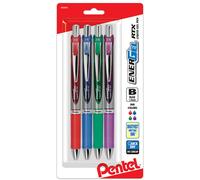 Pentel Energel RTX Retractable Liquid Gel Pen (1.0 mm) Tonta de metal Lnea en negrita Coloros de tinta variada (Violeta verde rojo Violeta)