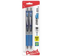 Pentel Energel RTX Retractable Liquid Gel Pen Bold Line Metal Tip Blue Ink Pack of 2 (BL80BP2C)