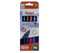 Pentel ENERGEL X AMZ/YBL107/6M - Bolígrafo de punta (punta de 0,7 mm, 6 unidades), varios colores