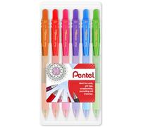 Pentel Energel X BL107 - Bolígrafos retráctiles de gel, punta de 0,7 mm, juego de almejas (paquete de 6, tropical)