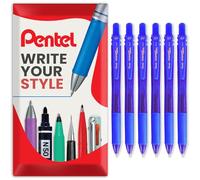 Pentel Energel X BL107 - Bolígrafos retráctiles de gel, punta de 0,7 mm, paquete de 6 en caja de regalo, color azul