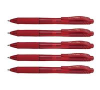 Pentel EnerGel-X BL107 - Lote de 5 bolígrafos de tinta (punta 0,7 mm), color rojo