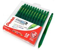 Pentel Energel X BL107 Retráctil Bolígrafos - 0.7mm - Verde Cartera De 12