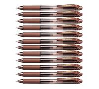 Pentel Energel-X Punta Bolígrafo Retráctil, 0.7mm - Paquete de 12 - Marron, 12 Stück