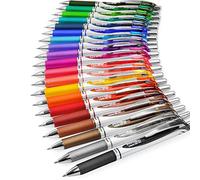 Pentel EnerGel XM BL77 - Bolígrafo retráctil de tinta de gel líquido, 0,7 mm, 54% reciclado, 1 de cada color, paquete de 20
