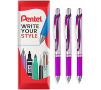 Pentel Energel XM BL77 - Retráctil Liquid Gel Pluma de Tinta - 0.7mm - 54% Reciclada - Magenta - Paquete De 3