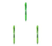 Pentel EnerGelX - Bolígrafo Energel retráctil con punta de bola, Escritura en color verde claro (Paquete de 3)