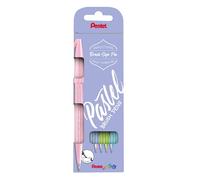 Pentel Pincel The Pastel Brushes SES15P - Estuche que Contiene 4 Unidades de Pinceles Disponibles en Diferentes Colores, Perfecto para Utilizar en Colegios