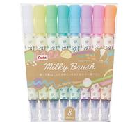 Pentel GFH-P8ST - Rotulador de pincel de color lechoso, 8 colores