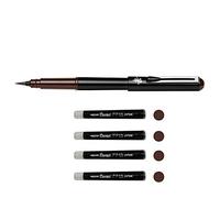 Pentel GFKPN-SP0 Bolígrafo con tinta sepia de pigmentos para caligrafía, bocetos, dibujos en sepia con 4 cartuchos