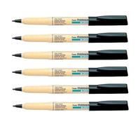 PENTEL GREEN-LABEL NM10 - Rotuladores para textiles (6 unidades), color negro