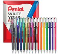 Pentel Hybrid - Bolígrafos de gel líquido, punta K110, punta de 1,0 mm, 16 colores, en paquete de almohada
