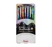Pentel Hybrid Dual Metallic, Bolsa de 7 patines de tinta de gel metálico pastel K110
