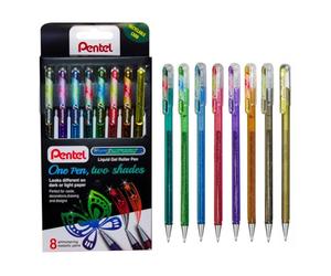 Pentel Hybrid Dual Metallic Fantasy Colour - Cartera de 8 piezas