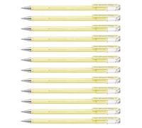 Pentel Hybrid Milky K108P Bolígrafo Gel 0.8mm Amarillo Pastel Pack 12