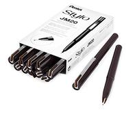 Pentel JM20 Stylo - Pluma estilográfica desechable (tinta sepia, 12 unidades)