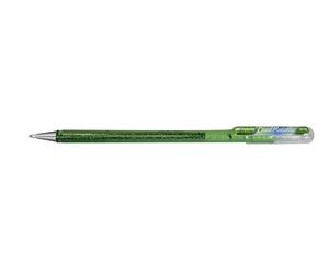 Pentel K110-DMKX Hybrid Dual Metallic - Bolígrafo roller de gel (tinta verde claro/azul metálico y rojo, trazo de 0,5 mm, 12 unidades)