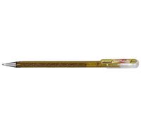 Pentel Hybrid Dual K110-DMXX - Bolígrafo roller de gel metálico con purpurina, color dorado, rojo metálico, ancho de trazo de 0,5 mm, 12 unidades