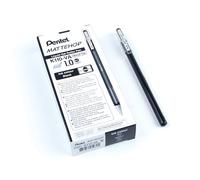 Pentel K110-VAX Mattehop - Bolígrafo roller de tinta de gel con tinta de alta cobertura en acabado mate, modelo con tapa, 1 VE=12 unidades, color negro