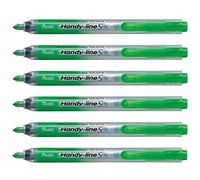 Pentel Lot de 6 Handy-Lines S Surligneur Rétractable/Rechargeable Vert clair