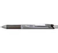 Pentel - Lote de 12 portaminas (Energize PL77, Plata/Negro grosor de minas: 0,7 mm
