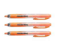 Pentel - Lote de 3 marcadores Handy-Line S, retráctiles, recargables, color naranja