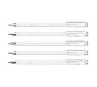 PENTEL Lote de 5 bolígrafos de tinta de gel híbrido Milky Pastel blanco