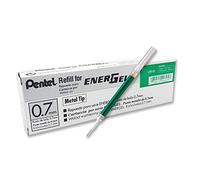 Pentel LR7-D - Cartucho de Tinta de Gel de Recambio (Punta de Metal, 0.7 mm), Color Verde
