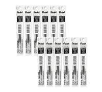 Pentel LRN4 EnerGel - Recambios para roller de 0,4 mm, color negro, 12 unidades
